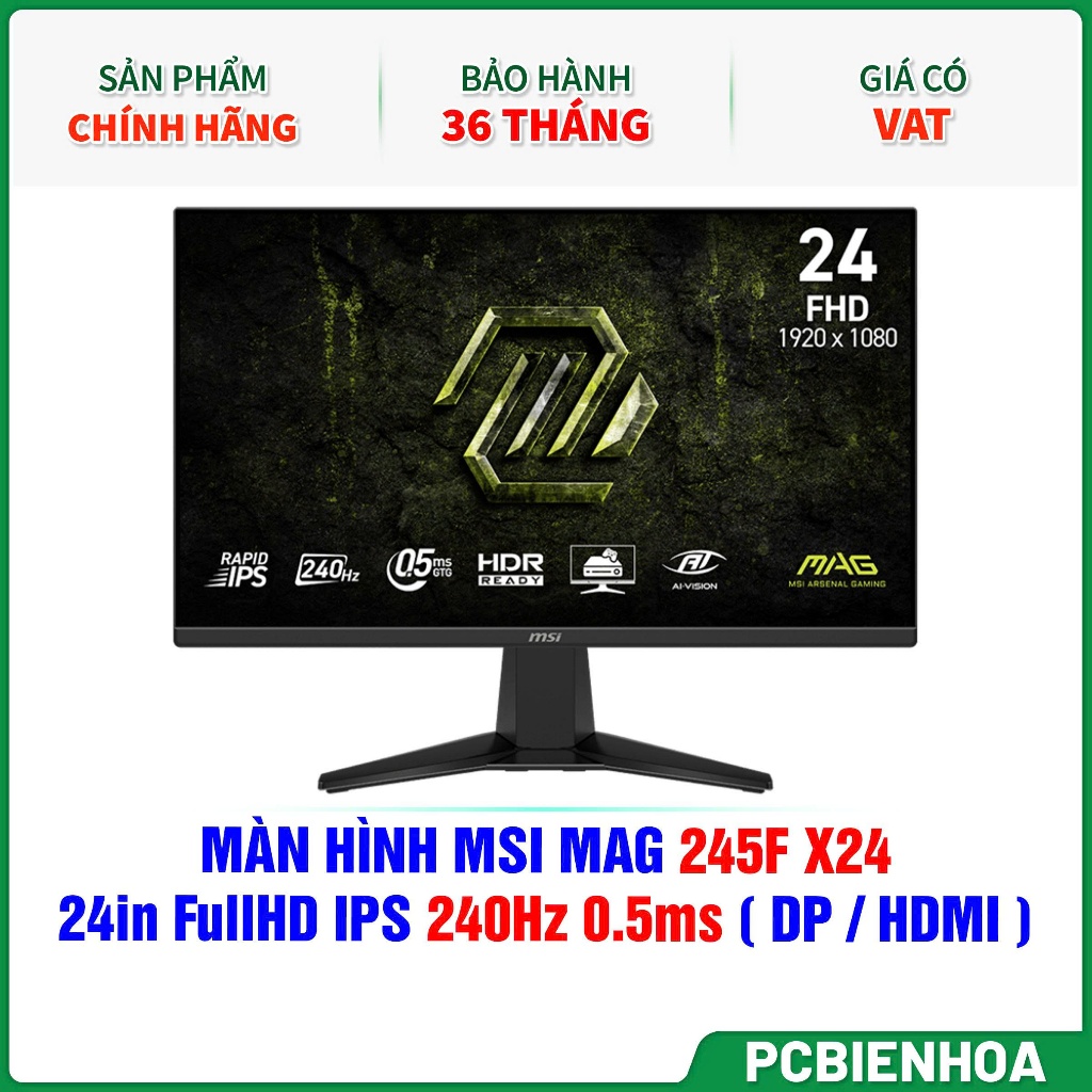 Màn hình MSI MAG 245F X24 24" Rapid IPS 240Hz chuyên game-36T