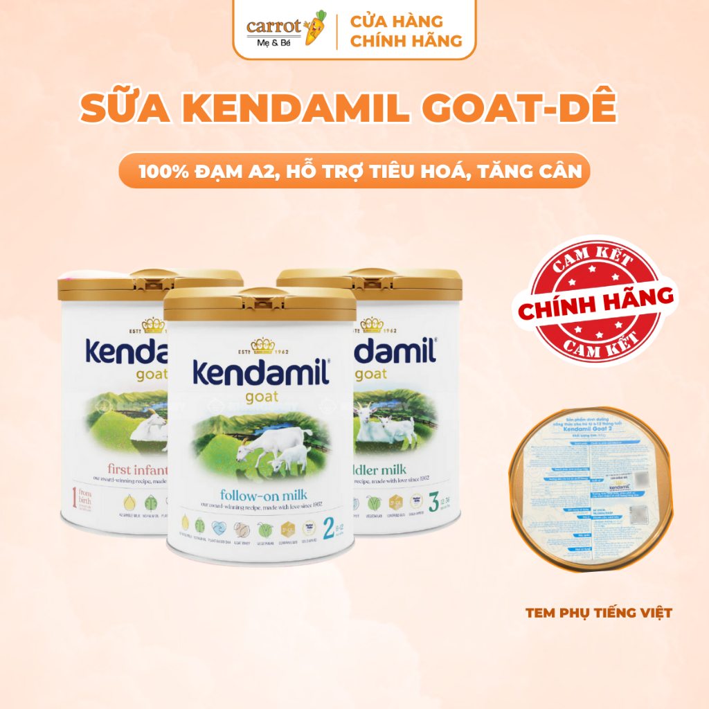 Sữa Công Thức Kendamil Goat Dê Số 1, 2,3 800G, Sữa Dê Nguyên Kem