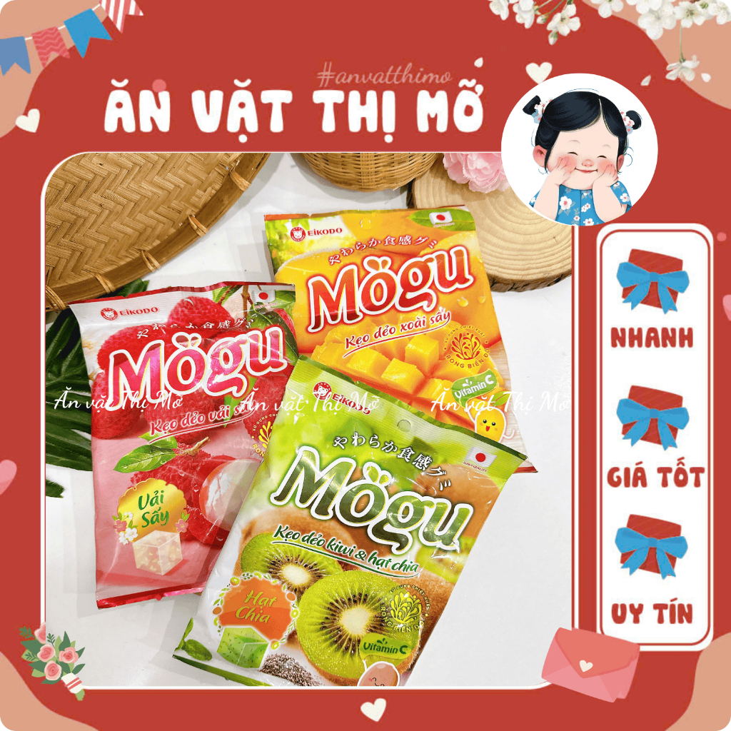 Kẹo Dẻo Mogu Eikodo vị trái cây tươi mát, Kẹo Eikodo Nhật Bản hot nhất