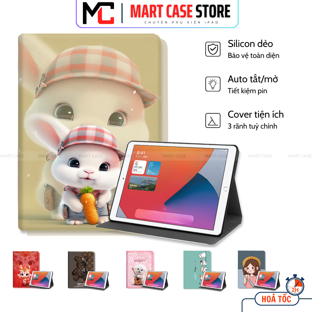 [XẢ KHO] Ốp iPad Thế hệ 10 + iPad (A16) Ốp Silicon 29 hình siêu cute -MART