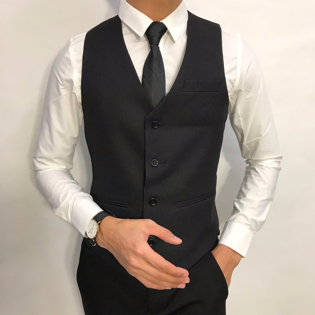 Áo Gile nam cao cấp Ghile TinyKing 4 nút chất tây công sở thiết kế sang trọng lịch lãm style Hàn Quốc Z10