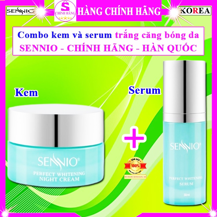 COMBO kem dưỡng da sennio hàn quốc serum tái sinh dưỡng trắng căng bóng da sennio chính hãng senio