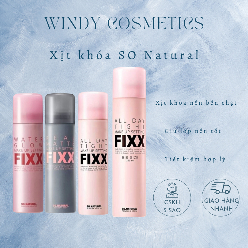 Xịt khóa nền So Natural All Day Tight Fixx Xịt khóa SO Natural makeup fixx cho da căng bóng mịn lì 1