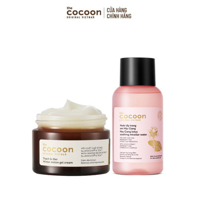 [MUA 2 GIẢM 41%] Combo Nước tẩy trang sen Hậu Giang 140ml & Thạch bí đao Cocoon 30ml