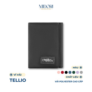 Ví Vải Gập Ba Nam Nữ TELLIO Bóp Thời Trang Đựng Tiền Thẻ Nhiều Ngăn Polyester| MIDORI BAG COLLECTION
