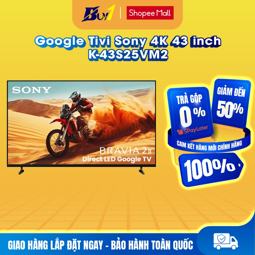 43S25VM2 - Google Tivi Sony 4K 43 inch K-43S25VM2 - Hàng chính hãng