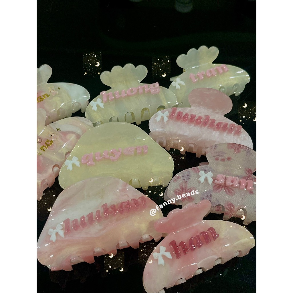 [CUSTOM RIÊNG] KẸP đổi màu CUSTOM TÊN theo yêu cầu nhiều mẫu dễ thương kèm sticker