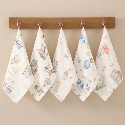 Set 5 Khăn sữa cotton sợi tre siêu mềm thấm hút tốt cho bé KidsWorld, Khăn sữa KT 25*25 cm