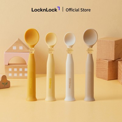 Bộ 2 Muỗng LocknLock Little Luv Self-standing spoon cho bé LBB302 kèm hộp đựng bảo vệ - 2 Màu