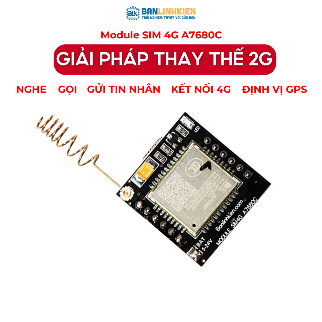Module SIM 4G A7680C SIMCOM  Banlinhkien thay thế module sm 800L [Chưa Hàn Chân]