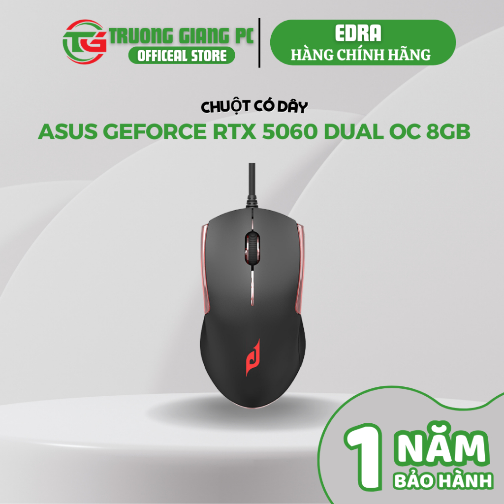 Chuột có dây EDRA EM606 (1000DPI) Black/Đen – New BẢO HÀNH 1 NĂM