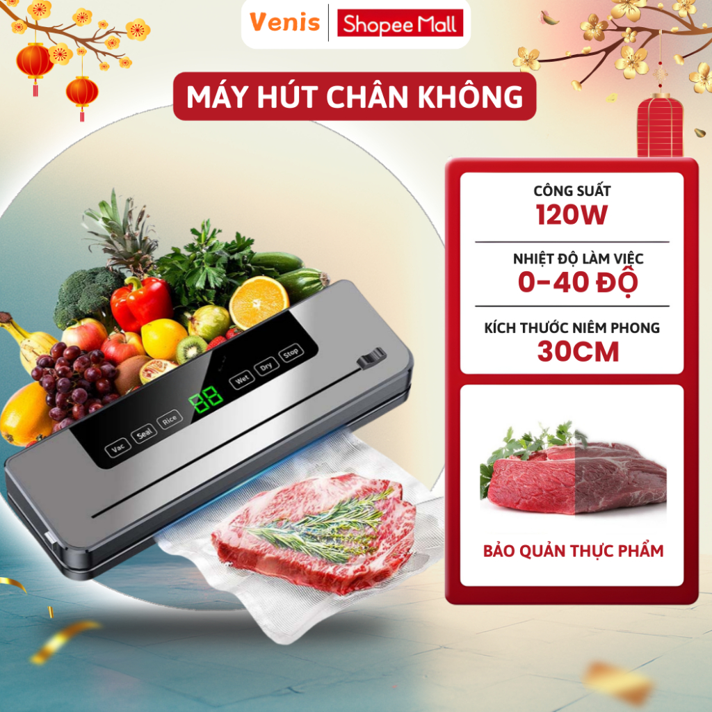 Máy Hút Chân Không Tự Động, Đóng Gói Thực Phẩm Hàn Miệng Túi, Khử Trùng Tia UV