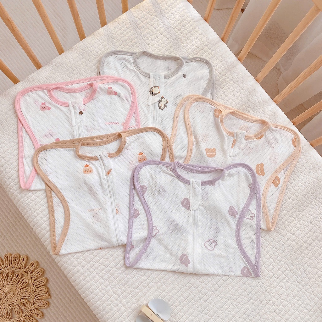 Nhộng chũn cho bé, nhộng chũn Monona vải thở thoáng khí siêu co giãn, khóa 2 chiều tiện lợi- Lemony