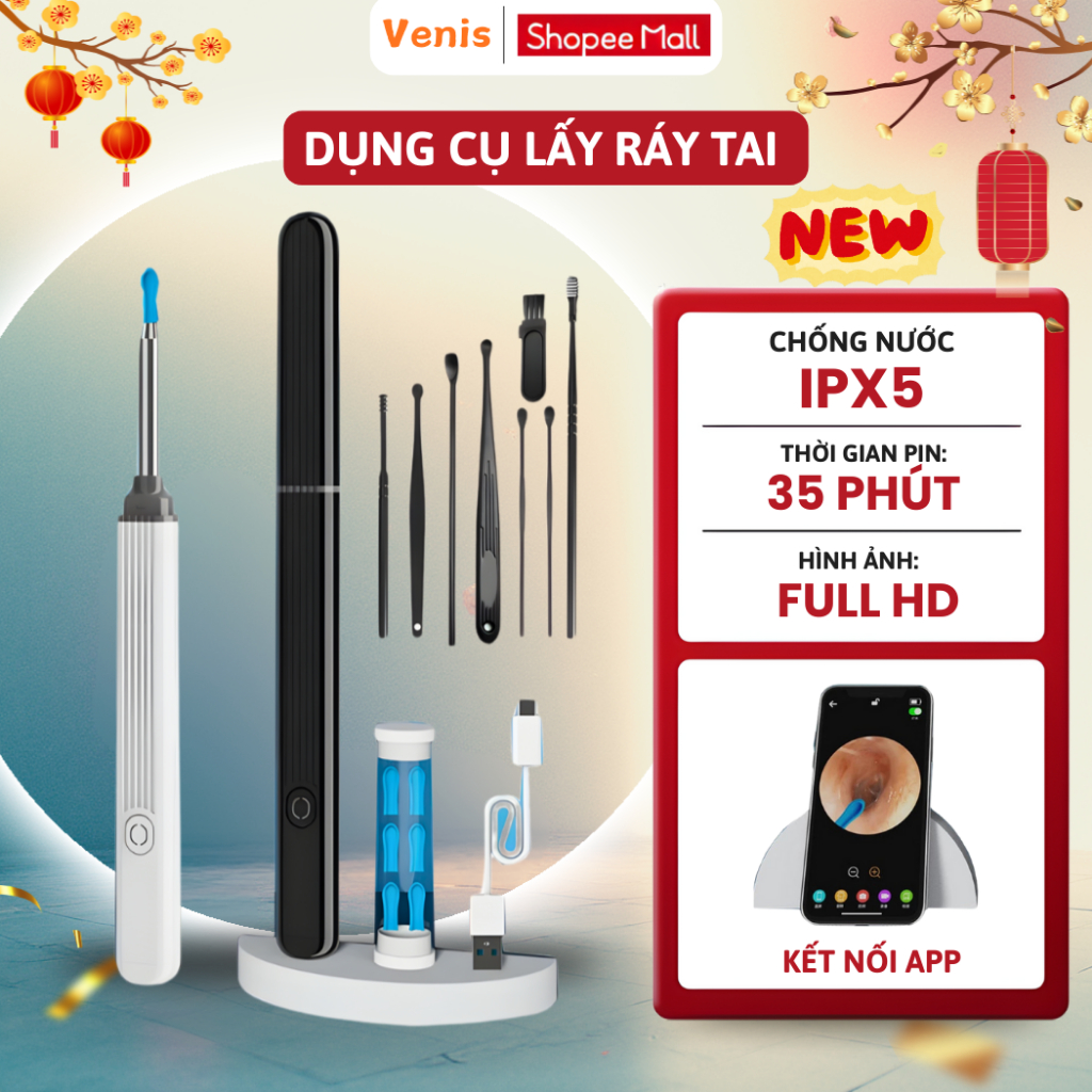 Dụng Cụ Lấy Ráy Tai Camera MEGUN NE3 Pro Nội Soi Full HD, Pin Sạc, Bảo Hành 12 Tháng