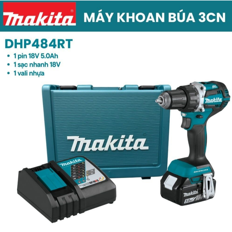 Bộ máy khoan Makita DHP484RT, DHP484 bảo hành 12 tháng