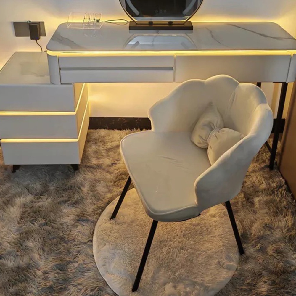 Ghế trang điểm vương miện kèm nơ xinh sắn, ghế nail, ghế ngồi bàn make up, ghế bàn ăn, bàn làm việc 