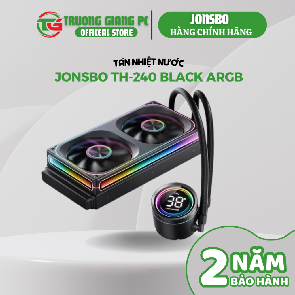 [NEW CHÍNH HÃNG] Tản nhiệt nước AIO Jonsbo TH-240 Black (ARGB, Hiển Thị Nhiệt Độ) - BH 2 NĂM