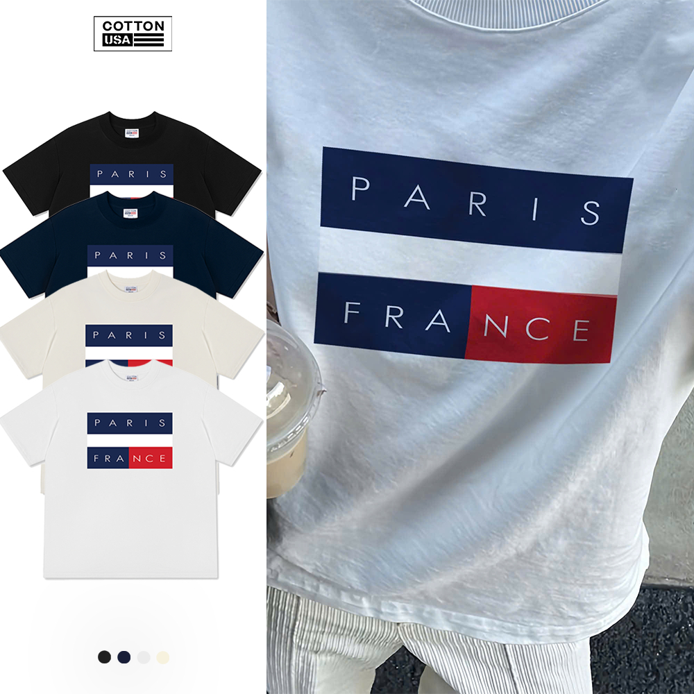 Áo Thun Relaxed Fit CottonUSA Vietnam "Paris France Flag" - NT32507NT