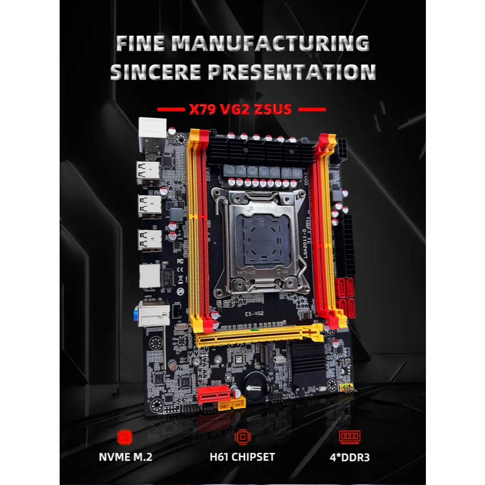 Combo Main X79, CPU Xeon E5 1650v2, RAM ECC 16GB DDR3, Bộ x79-vg2 chuyên văn phòng, gaming