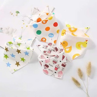 Yếm Quàng Cổ Cài Nút Cho Bé, Khăn Yếm Vải Cotton. Xô 2 Lớp  Mềm Mại Thấm Hút Tốt