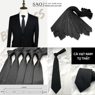 Cà Vạt Nam Màu Đen 8cm – Chất Lụa Mềm Mịn Đẹp, Phối Đồ Công Sở Cực Chuẩn (CVN8-L1)
