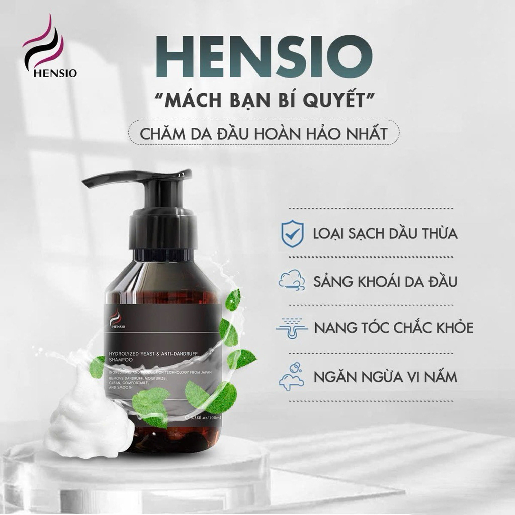 (Mua 3 Gội Tặng 1 Xả) - 3 Chai Dầu Gội Hensio 100ml Hỗ Trợ Nấm Ngứa, Gàu Từ Nấm Men