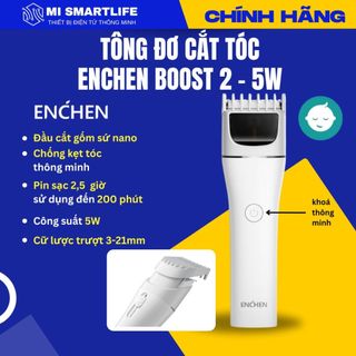 Tông đơ cắt tóc Enchen Boost 2 đầu cắt gốm 2 chế độ cắt, điều chỉnh cử lược , độ ồn thấp, sạc pin (Beardo/ Boost)