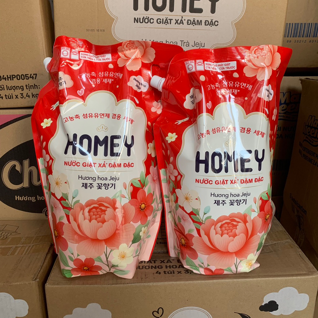 Homey Nước Giặt Cao Cấp 3,4kg Hương Hoa Trà JeJu Công Nghệ Hàn Quốc