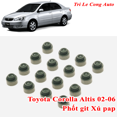 Altis 02-06 Phốt git xupap Toyota Corolla 03 04 05 2004 set bộ 16 nạp xả động cơ xăng máy 1zz fe 1.3