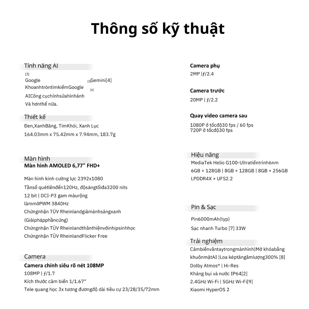 Điện thoại Xiaomi Redmi Note 15 4G Đủ Bản Dung Lượng có tiếng Việt - Bản Quốc Tế - Bảo Hành 24 Tháng | BigBuy360 - bigbuy360.vn