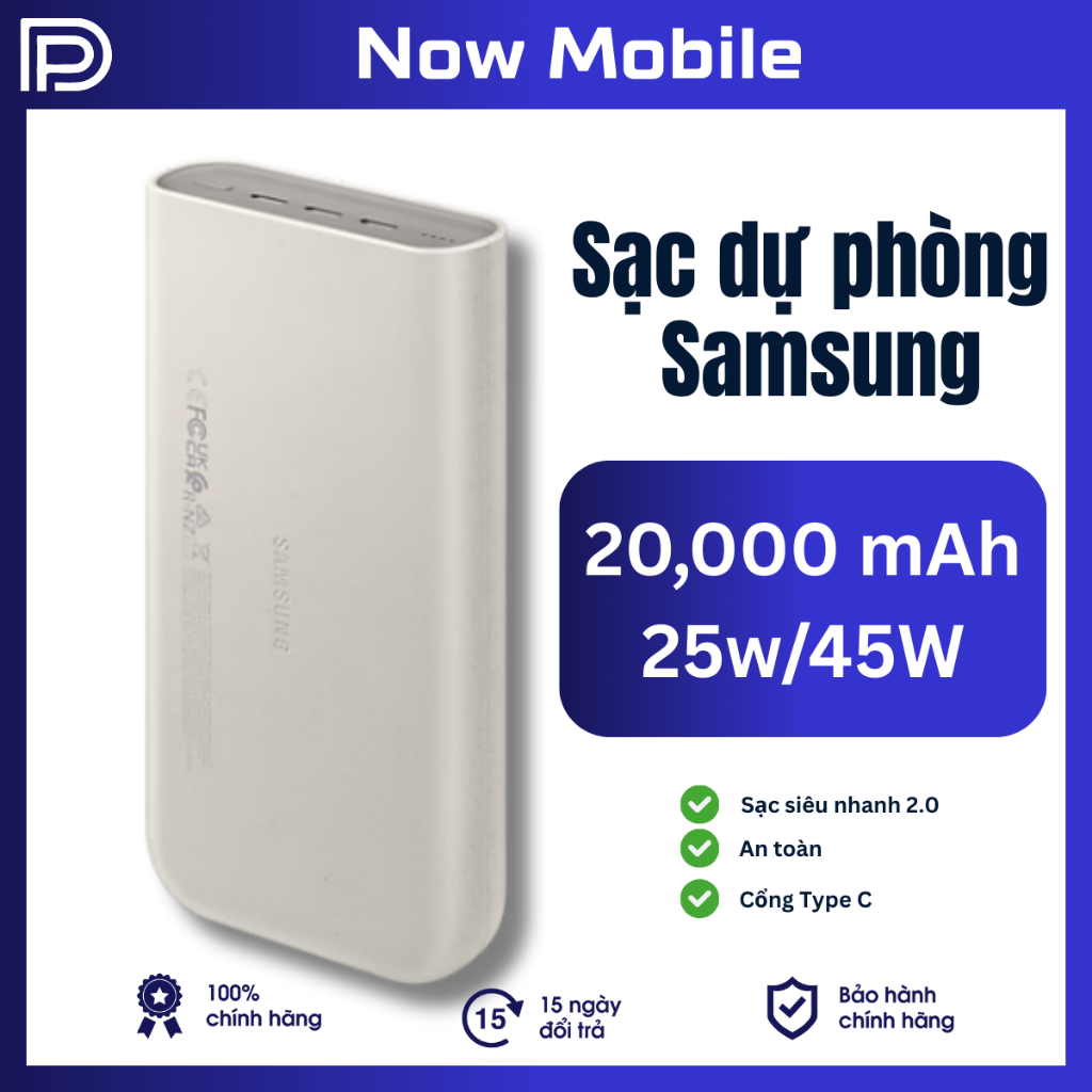 Pin sạc dự phòng 20000mAh Type C PD 45W Samsung EB-P4520