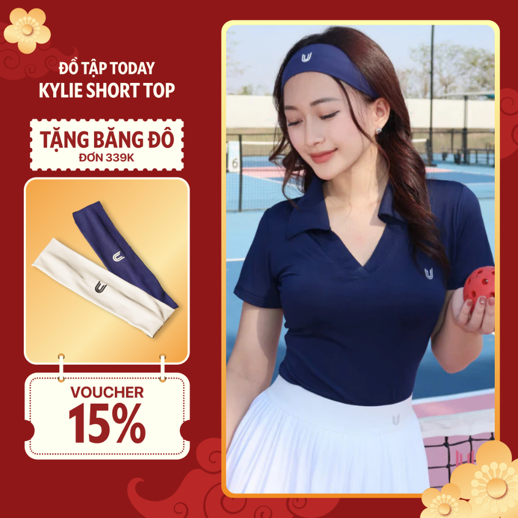 [Xả Kho Giá Hời] Áo thun thể thao ngắn tay nữ Kylie short top Today U Wear cổ polo thoáng mát hút mồ hồi