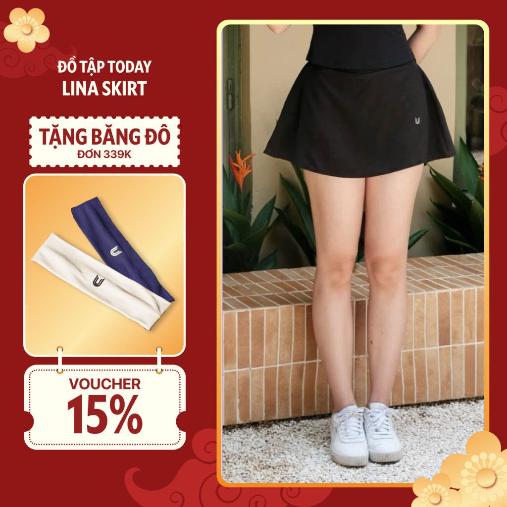 [Xả Kho Giá Hời] Chân váy thể thao nữ Lina Skirt chơi pickleball, cầu lông, tennis Today U Wear