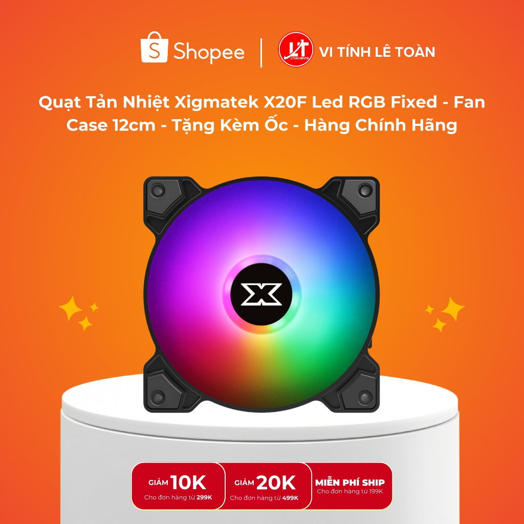 Quạt Tản Nhiệt Xigmatek X20F/FC-01 Led RGB Fixed - Fan Case 12cm - Tặng Kèm Ốc - Hàng Chính Hãng