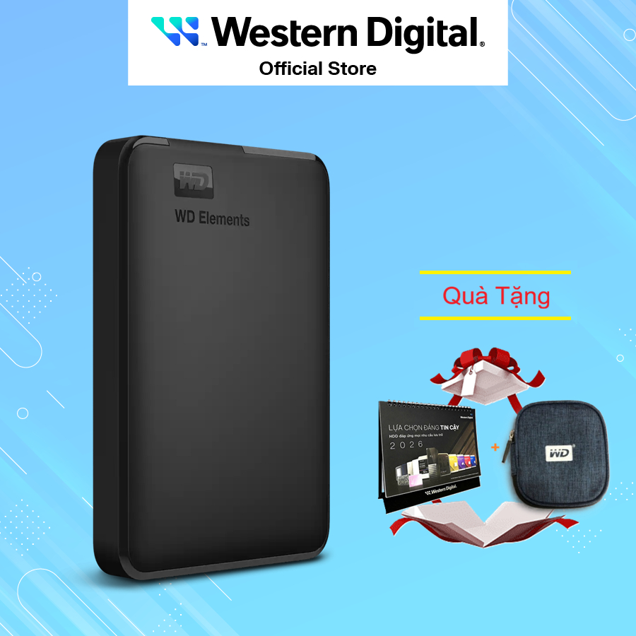 Ổ cứng di động Western Digital WD Elements 2.5" 1TB - WDBUZG0010BBK