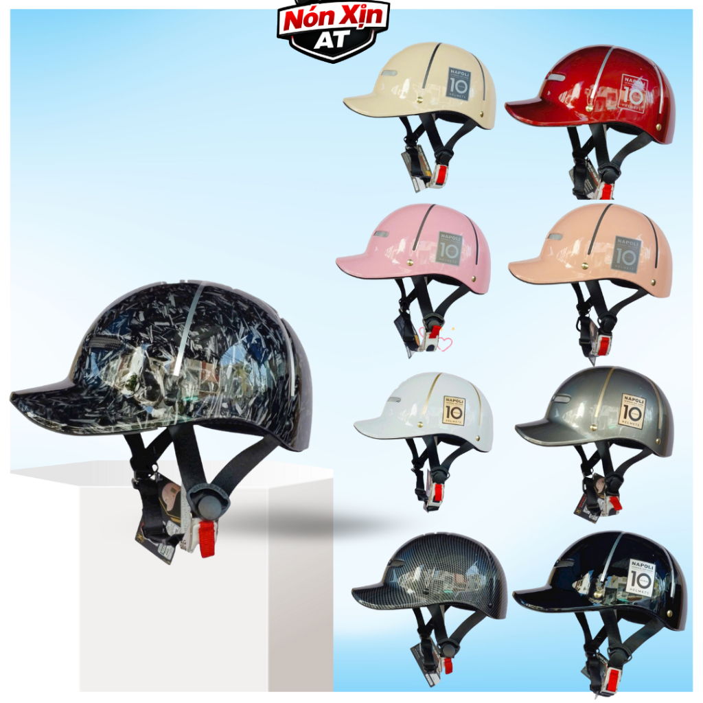 Nón Bảo Hiểm Nửa Đầu Napoli 6 Múi Chính Hãng