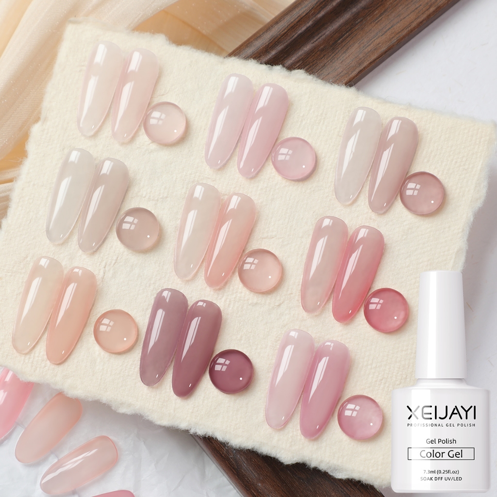 XEIJAYI 7.3ml - Sơn móng tay dạng gel màu quả mọng trong suốt mới, độ bóng lâu trôi, thích hợp sử dụng hàng ngày.