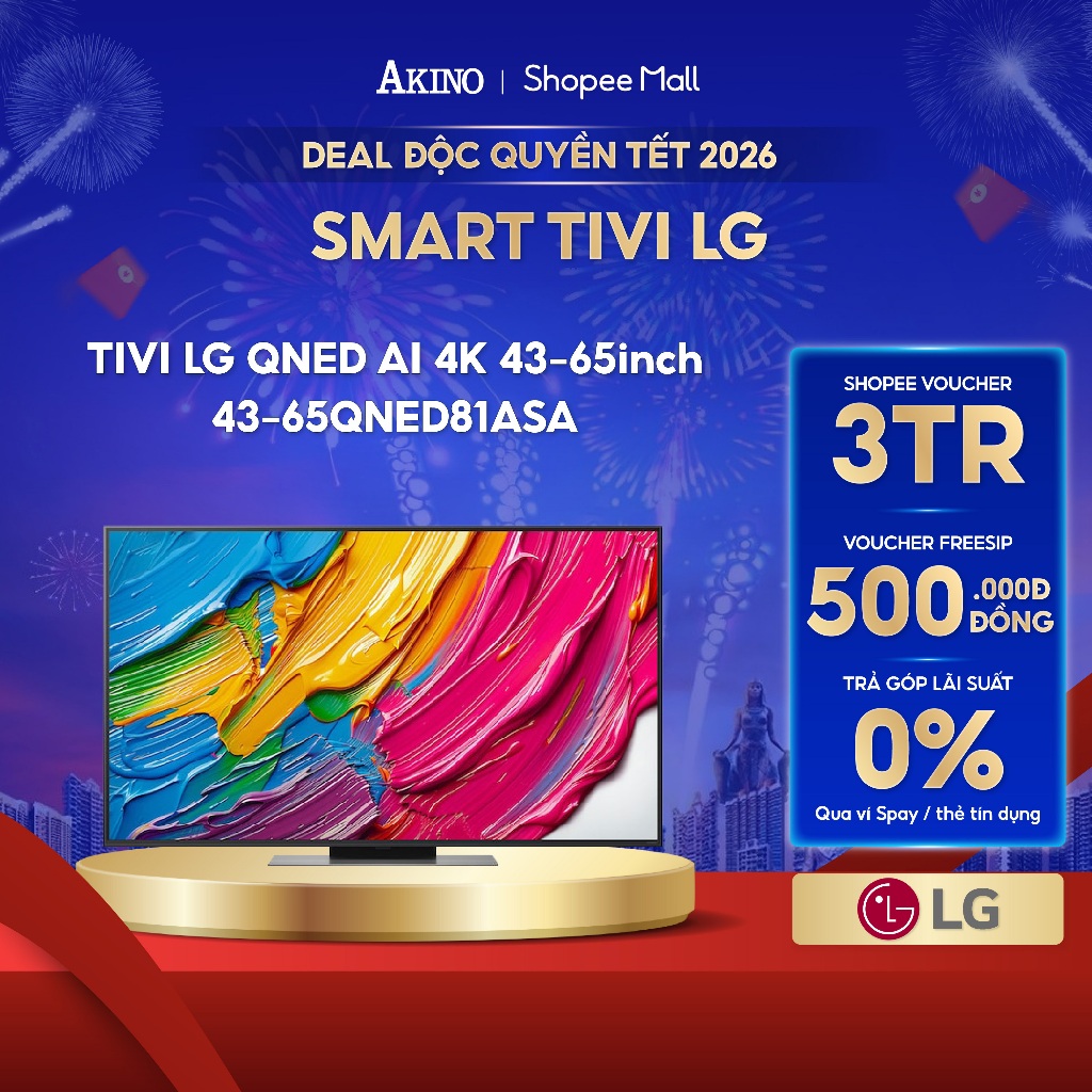 Smart Tivi LG QNED81ASA QNED AI 4K 55inch Model 2025 - Miễn phí giao hàng