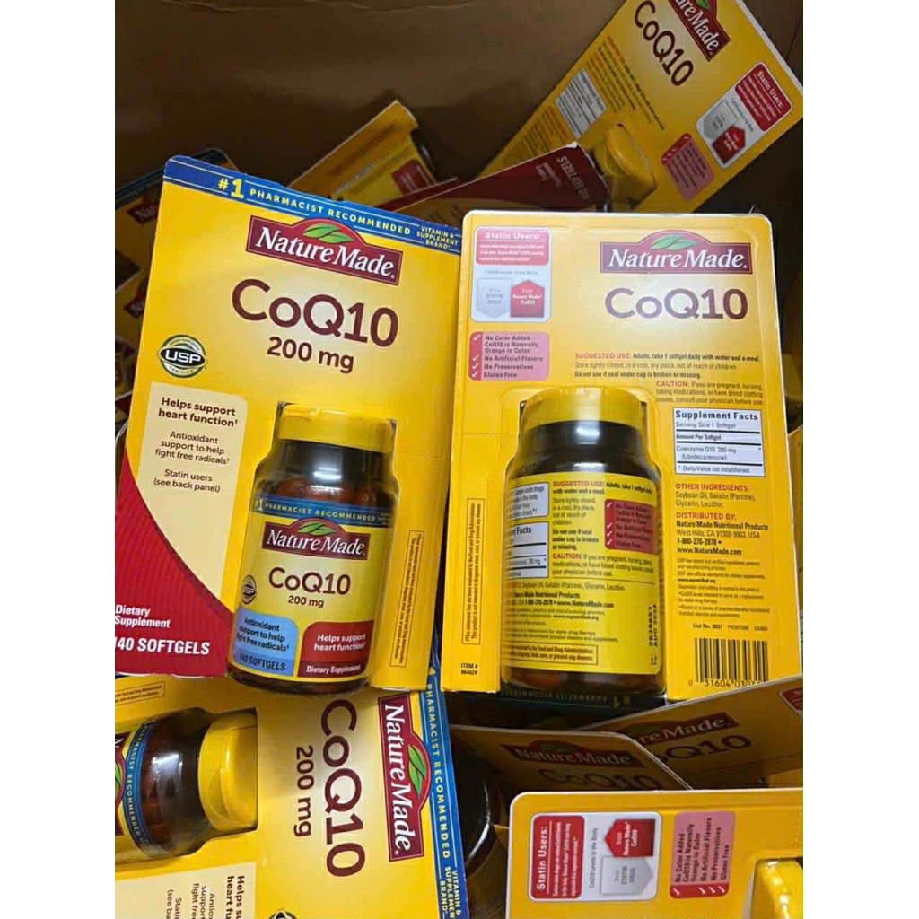 Viên Uống Bổ Tim Mạch ngừa Đột Quỵ CoQ10 200mg Nature Made hộp 140 viên  tại Mỹ