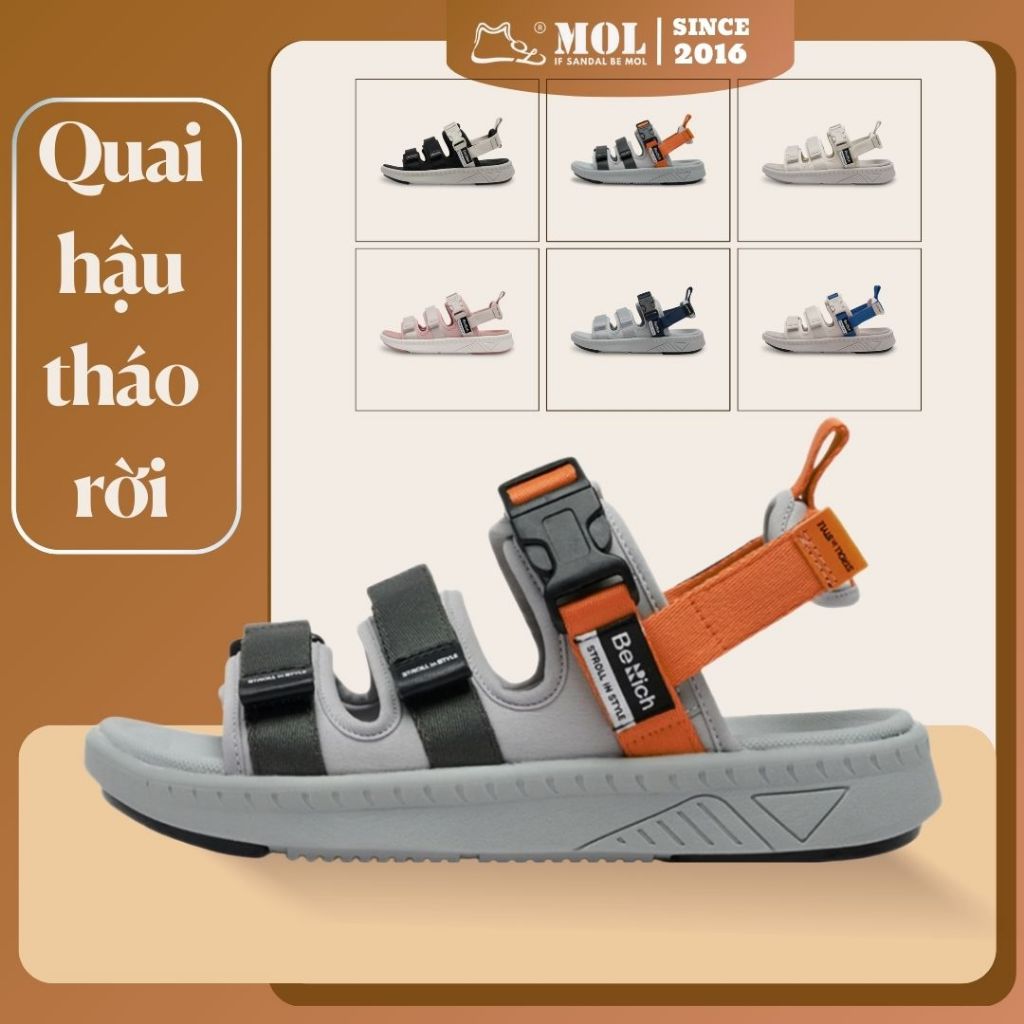 Sandal nam nữ Berich 3 quai ngang BE279