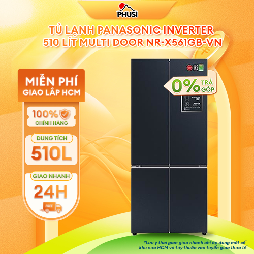 NR-X561GB-VN [GIAO MIỄN PHÍ HCM] Tủ lạnh Panasonic Inverter Multi Door NR-X561GB-VN - CHÍNH HÃNG