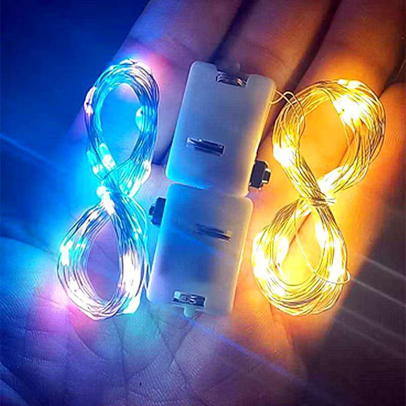 Dây Đèn LED Đom Đóm , Đèn Chóp Nháy 1M 2M 3M Mini Trang Trí Tiệc Cưới Giáng Sinh 3 Chế Độ Chớp