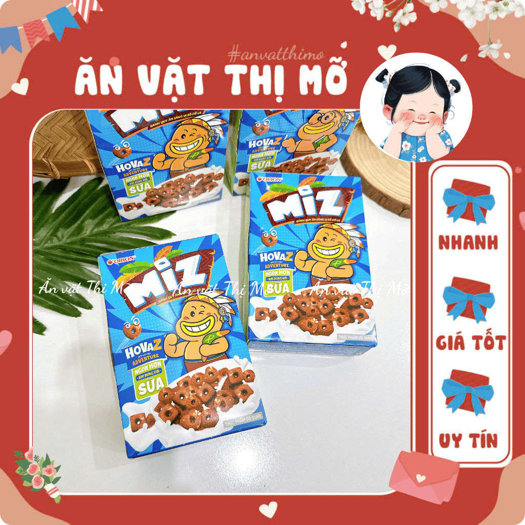 Combo Bánh Quy Socola Miz Orion [Hộp 54g], Bánh Quy Ăn Sáng Orion Toonies