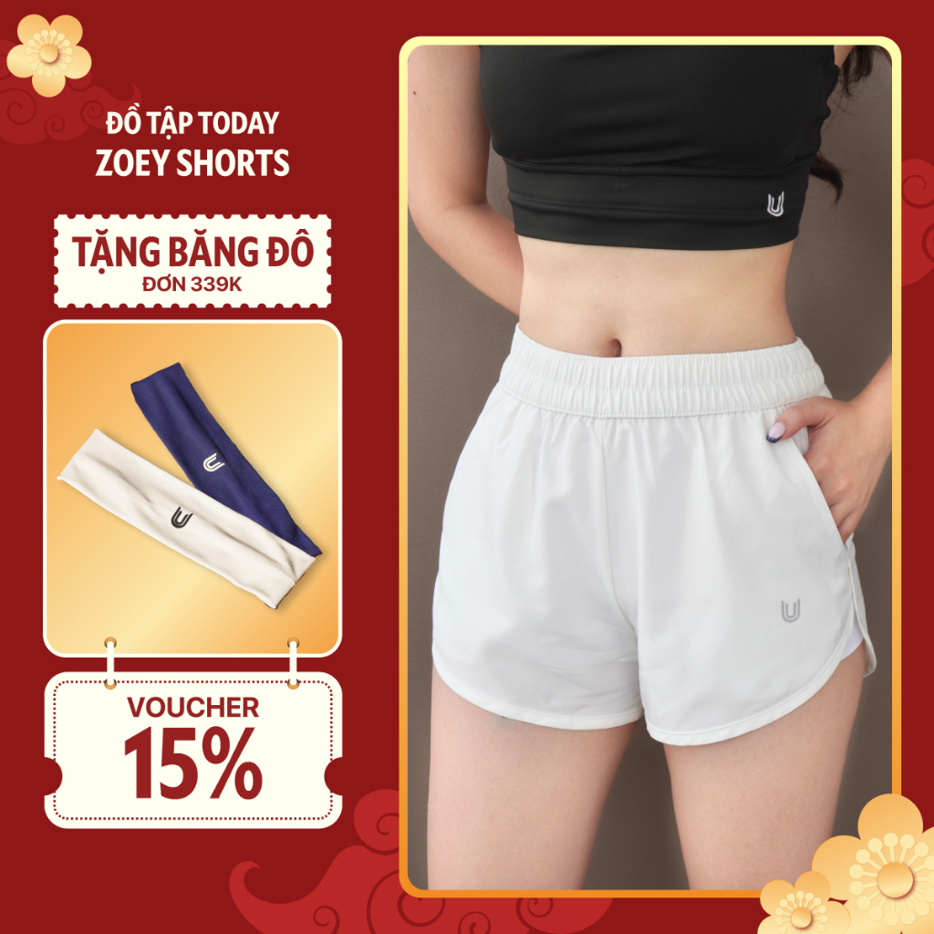 [Xả Kho Giá Hời] Quần thể thao chạy bộ nữ có bảo hộ Zoey Short Today U Wear co giãn thoáng mát