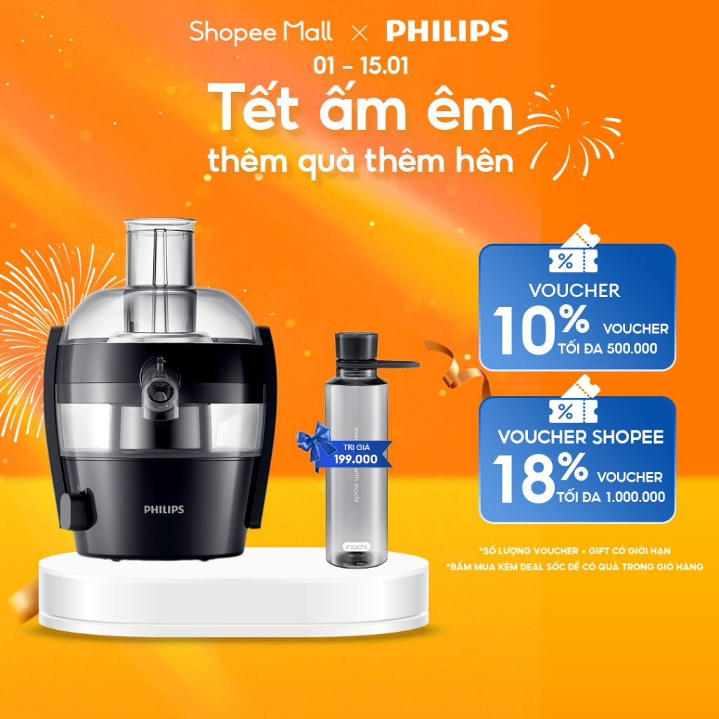 Máy ép trái cây Philips HR1832/00 | 500W Hàng Chính Hãng
