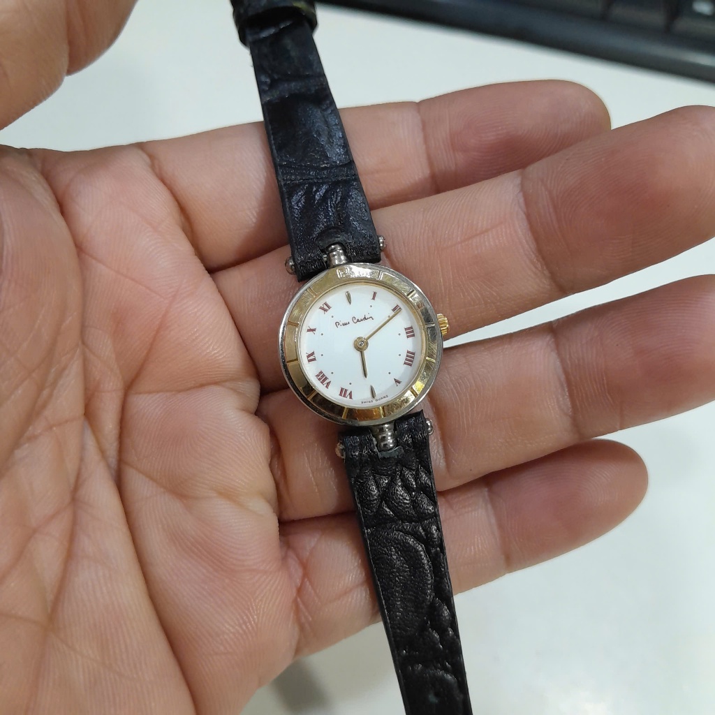 Đồng hồ nữ dây da PIERRE CARDIN dây da size 22mm số la mã second hand nội địa Nhật