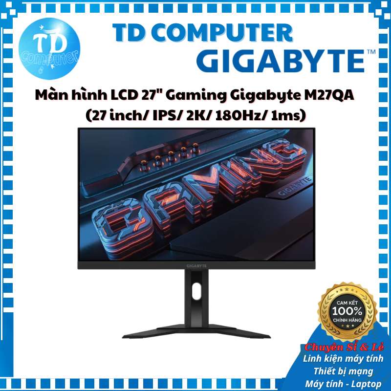 Màn hình LCD 27" Gaming Gigabyte M27QA (27 inch/ IPS/ 2K/ 180Hz/ 1ms/ HDMI+Displayport+USB Type-C) -
