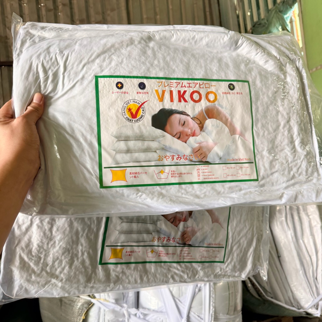 Ruột gối hơi cao cấp 40 x 60cm, 50x70cm Vikoo Có Khoá Kéo, Giặt Được Gòn