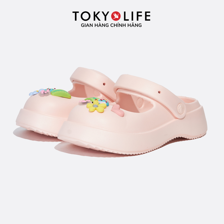 Dép búp bê nữ ,dép sục TOKYOLIFE đế cao 5cm có quai hậu kèm các hình charm dễ thương 40004699