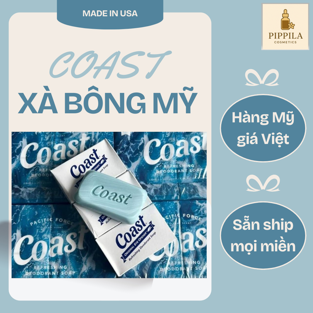 Xà bông Mỹ Coast, xà bông cục, bánh xà phòng thơm, date mới, date xa, hương thơm tươi mát